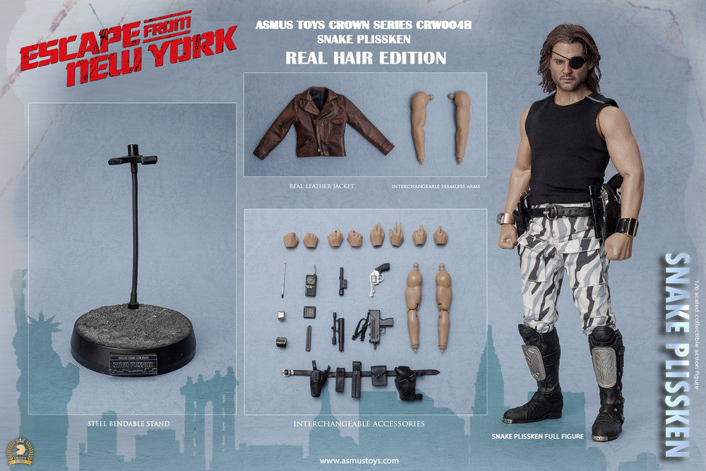 Pedido Figura SNAKE PLISSKEN (versión cabello enraizado) - Escape from New York - Serie Crown marca Asmus Toys CRW004AH escala 1/6