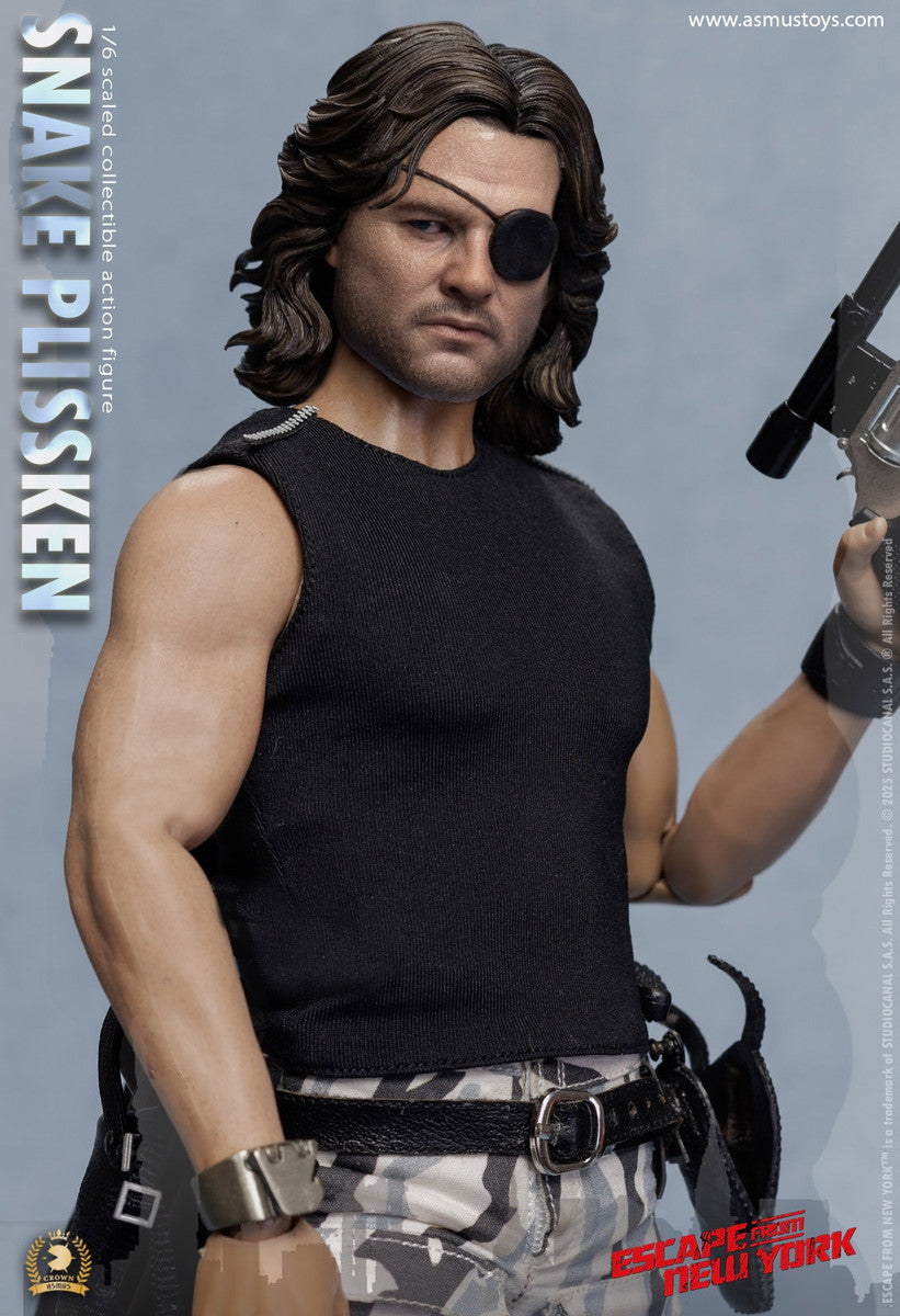 Preventa Figura SNAKE PLISSKEN (versión cabello esculpido) - Escape from New York - Serie Crown marca Asmus Toys CRW004AS escala 1/6
