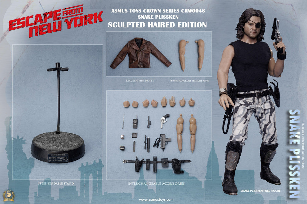 Preventa Figura SNAKE PLISSKEN (versión cabello esculpido) - Escape from New York - Serie Crown marca Asmus Toys CRW004AS escala 1/6