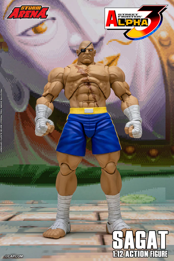 Preventa Figura SAGAT (Storm Arena) - Street Fighter Alpha 3 marca Storm Collectibles SFSA03 escala pequeña 1/12
