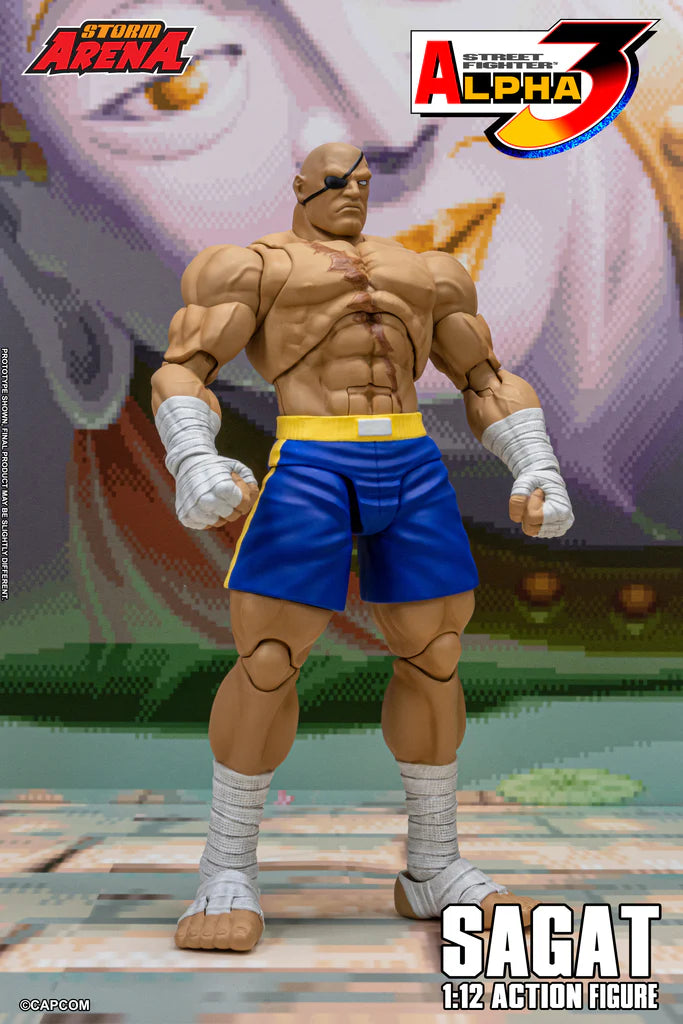 Preventa Figura SAGAT (Storm Arena) - Street Fighter Alpha 3 marca Storm Collectibles SFSA03 escala pequeña 1/12