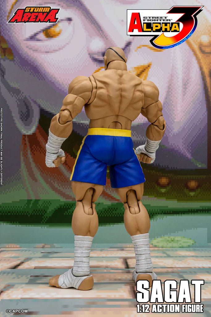 Preventa Figura SAGAT (Storm Arena) - Street Fighter Alpha 3 marca Storm Collectibles SFSA03 escala pequeña 1/12
