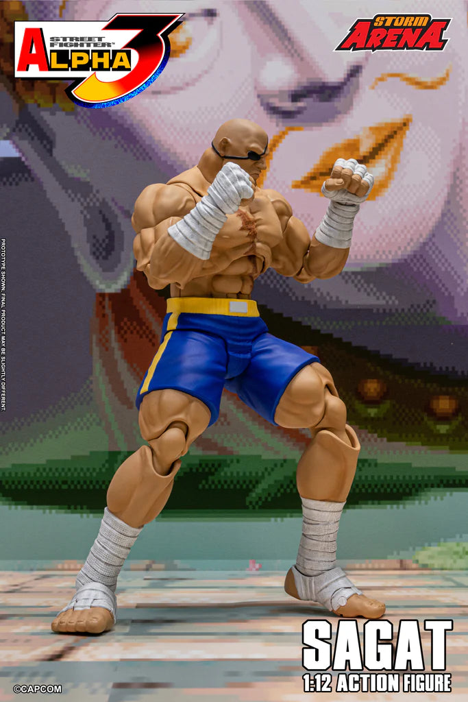 Preventa Figura SAGAT (Storm Arena) - Street Fighter Alpha 3 marca Storm Collectibles SFSA03 escala pequeña 1/12