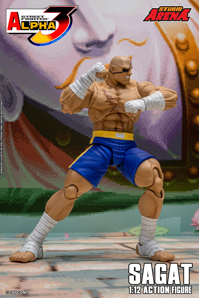 Preventa Figura SAGAT (Storm Arena) - Street Fighter Alpha 3 marca Storm Collectibles SFSA03 escala pequeña 1/12