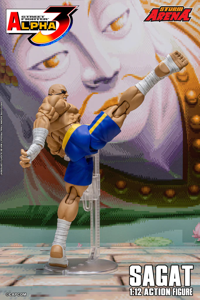 Preventa Figura SAGAT (Storm Arena) - Street Fighter Alpha 3 marca Storm Collectibles SFSA03 escala pequeña 1/12