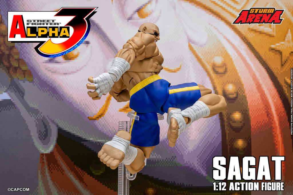 Preventa Figura SAGAT (Storm Arena) - Street Fighter Alpha 3 marca Storm Collectibles SFSA03 escala pequeña 1/12