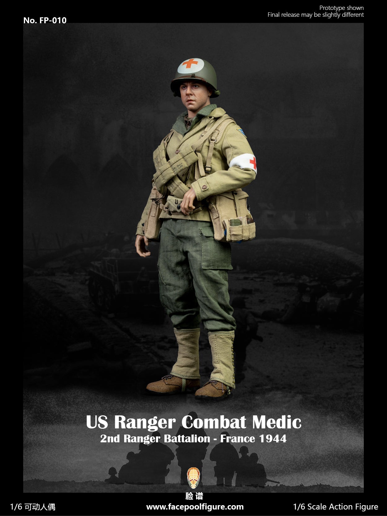Preventa Figura WWII US Ranger Combat Medic - France 1944 marca Facepool FP-010 escala 1/6 (relanzamiento)