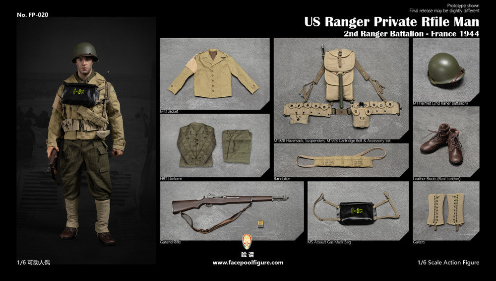 Preventa Figura WWII US Ranger Private Rifle Man - France 1944 marca Facepool FP-020 escala 1/6