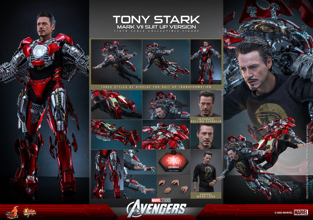 Preventa Figura Tony Stark (Mark VII Suit Up Version) The Avengers marca Hot Toys MMS718 escala 1/6