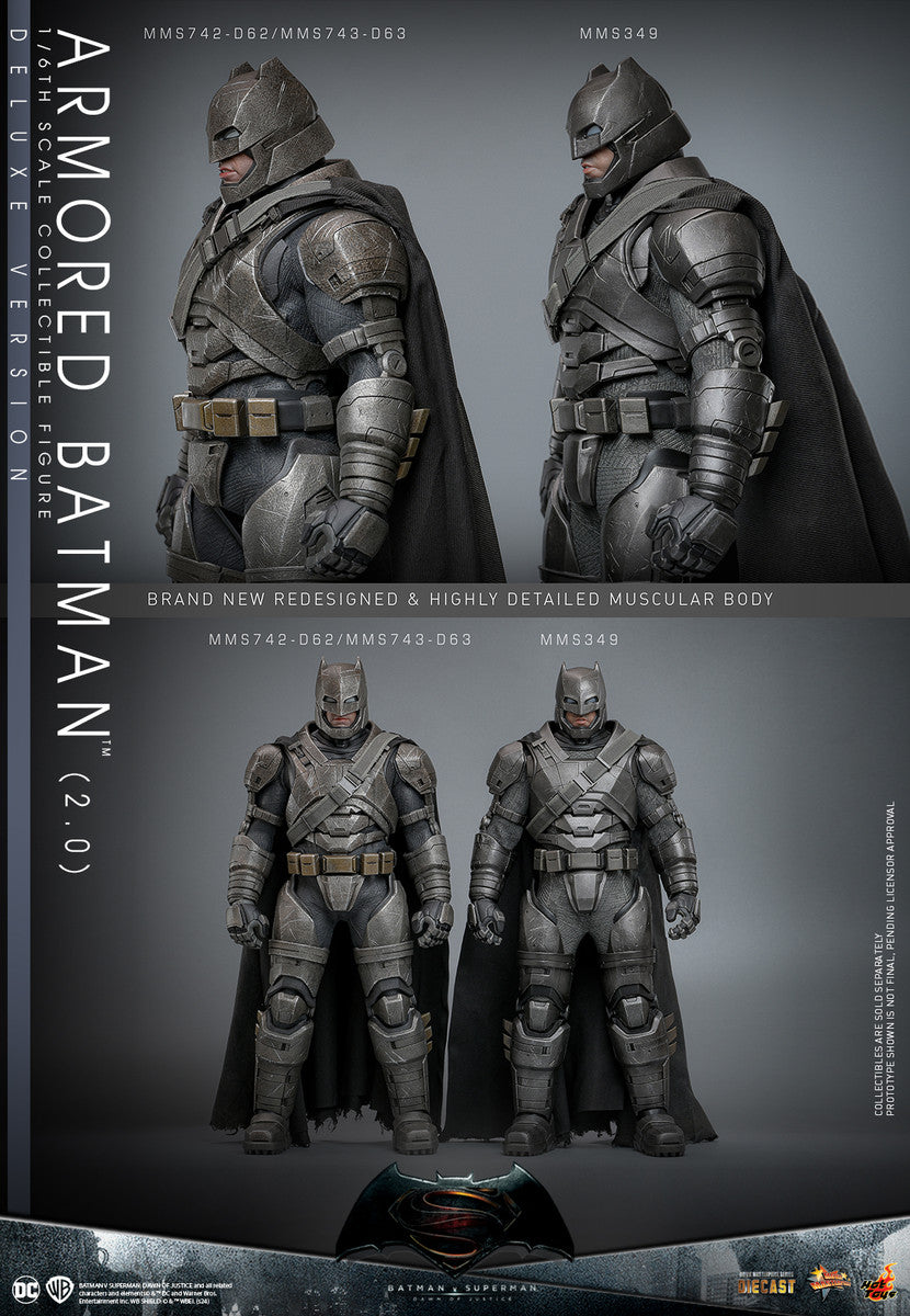 Preventa Figura Armored Batman (2.0) Deluxe version - Batman v Superman: Dawn of Justice™ marca Hot Toys MMS743 D63 escala 1/6