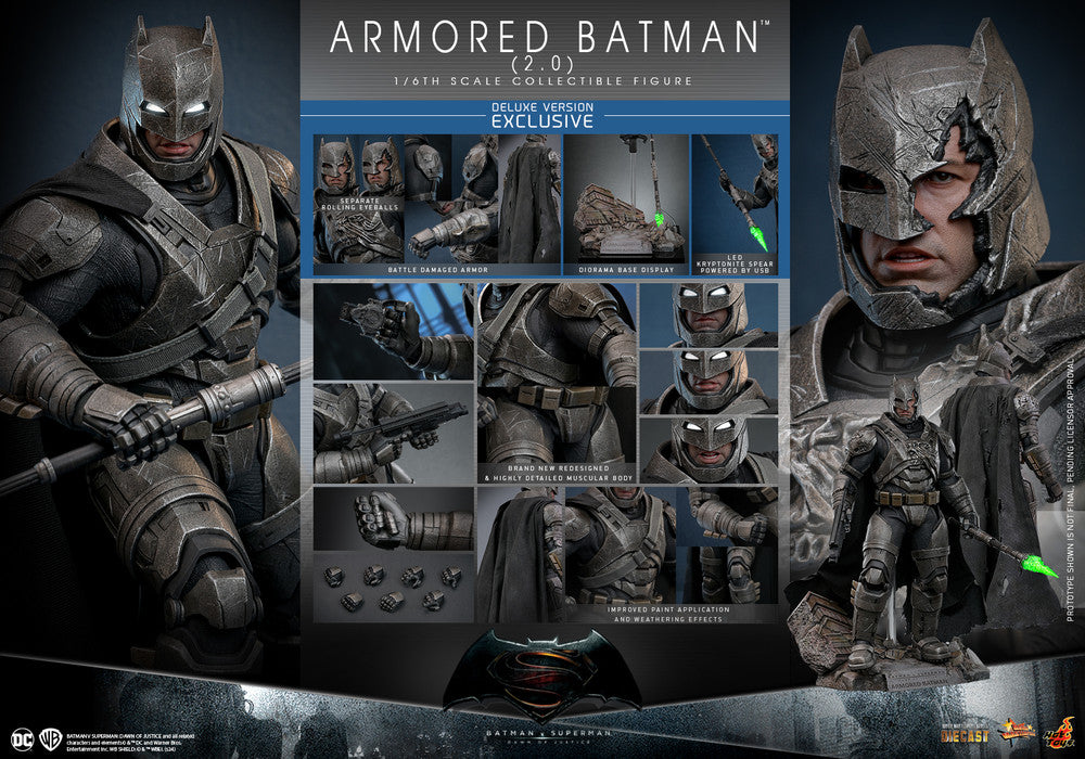 Preventa Figura Armored Batman (2.0) Deluxe version - Batman v Superman: Dawn of Justice™ marca Hot Toys MMS743 D63 escala 1/6