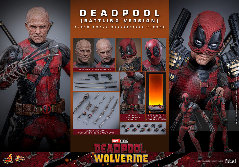 Preventa Figura Deadpool (Battling Version) - Deadpool & Wolverine marca Hot Toys MMS782 escala 1/6