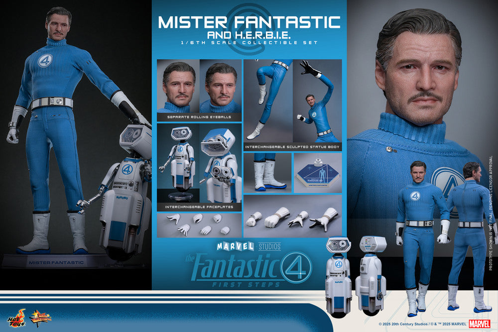 Preventa Figura Mister Fantastic & H.E.R.B.I.E. - The Fantastic Four: First Steps marca Hot Toys MMS822 escala 1/6