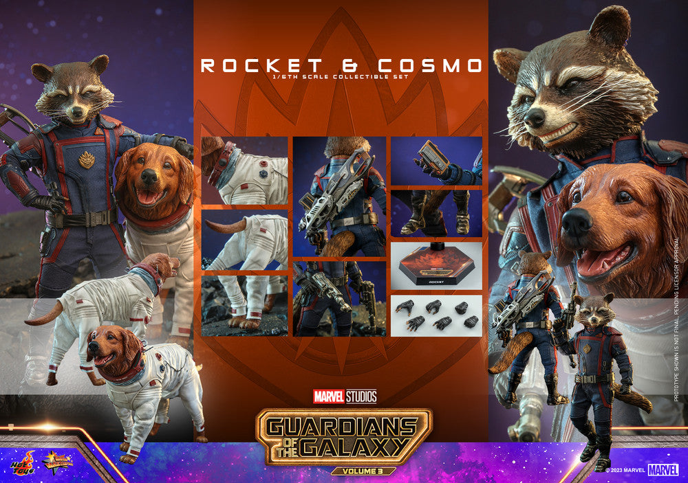 Pedido Figura Rocket y Cosmo - Guardians of the Galaxy Vol. 3 marca Hot Toys MMS708 escala 1/6