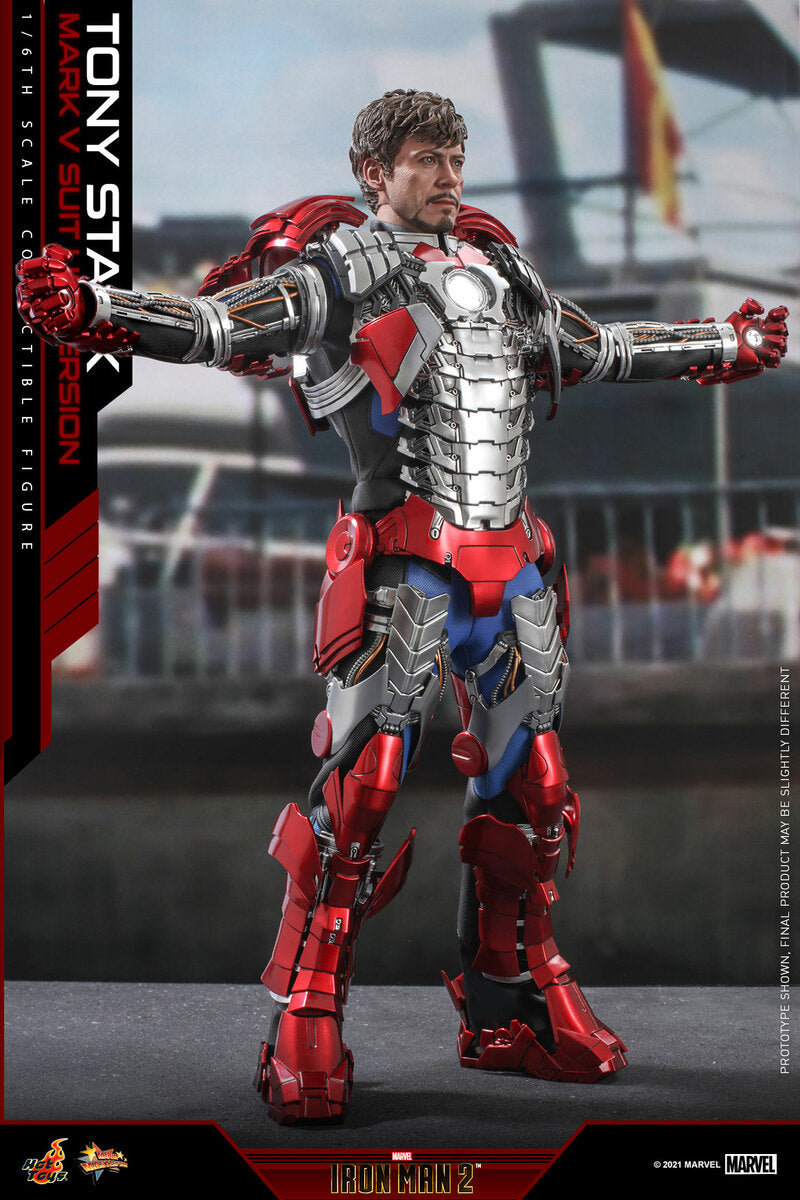Pedido Figura Tony Stark Mark V Suit Up Version (Standard Version) - Iron Man 2 marca Hot Toys MMS599 escala 1/6