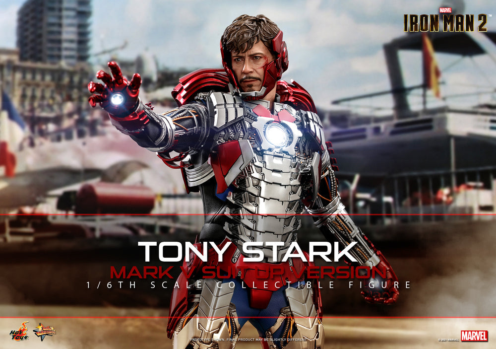 Pedido Figura Tony Stark Mark V Suit Up Version (Standard Version) - Iron Man 2 marca Hot Toys MMS599 escala 1/6