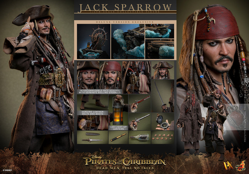 Preventa Figura Jack Sparrow (Deluxe Edition) - Pirates of the Caribbean: Dead Men Tell No Tales marca Hot Toys DX38 escala 1/6