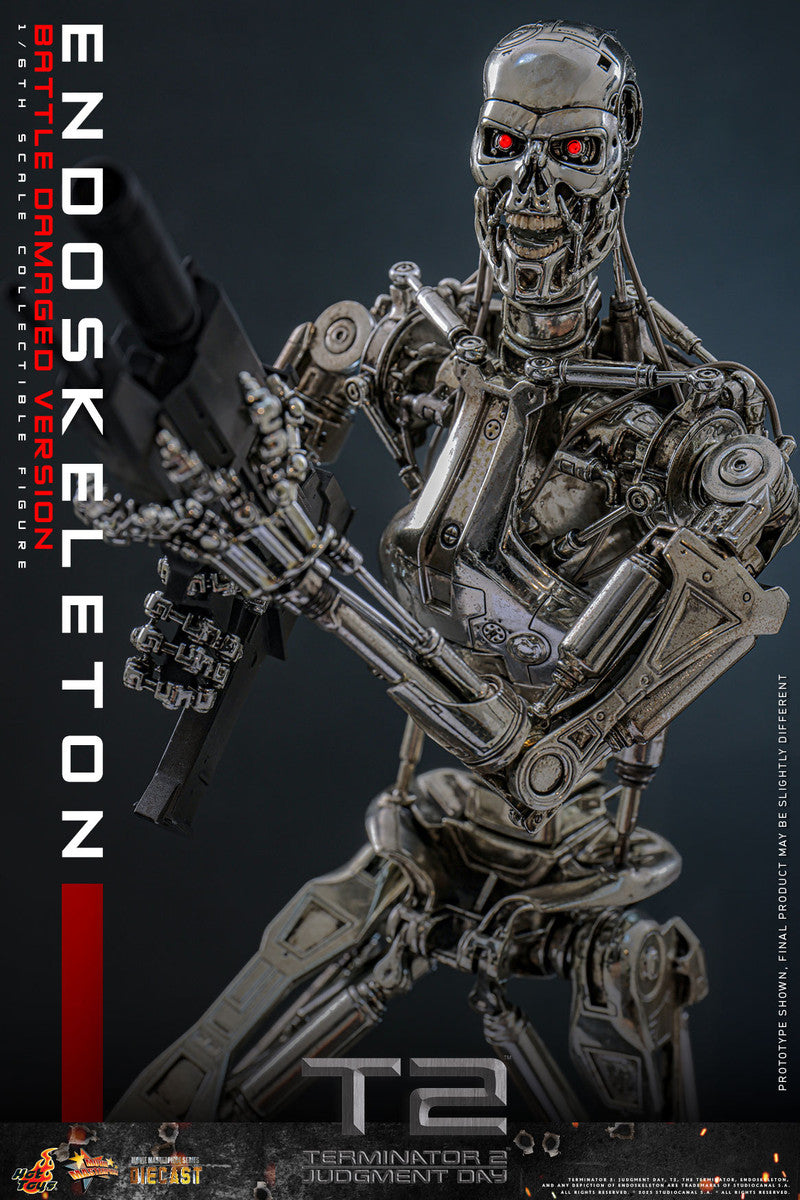 Preventa Figura Endoskeleton (Battle Damaged Version) (DIECAST) - Terminator 2: Judgment Day marca Hot Toys MMS840D77 escala 1/6