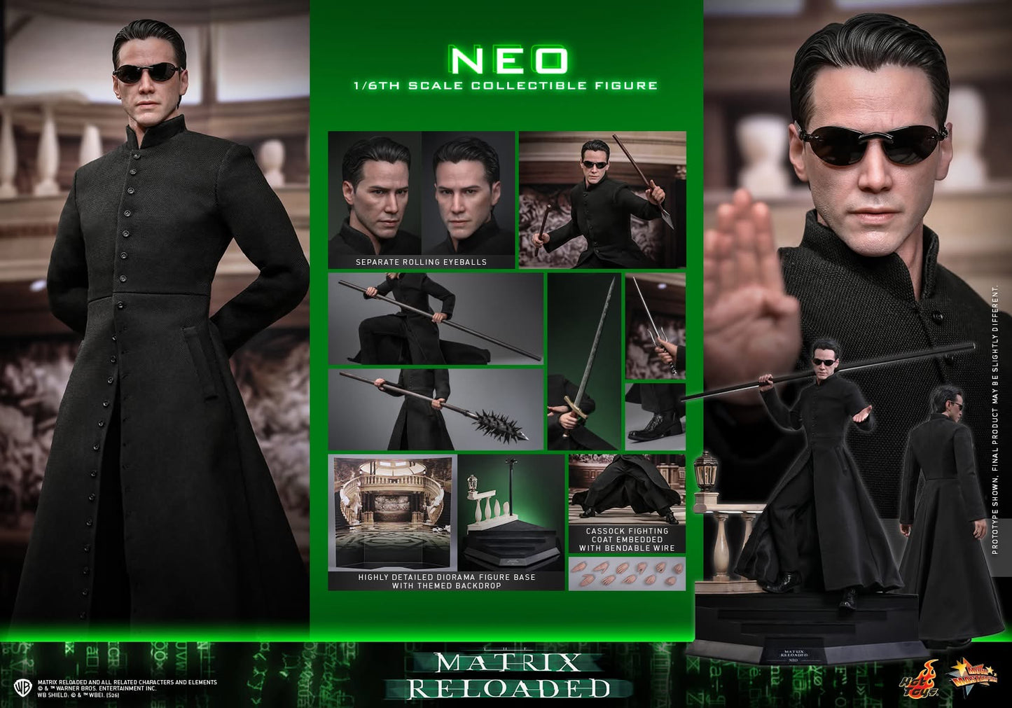 Preventa Figura NEO - The Matrix Reloaded marca Hot Toys MMS868 escala 1/6
