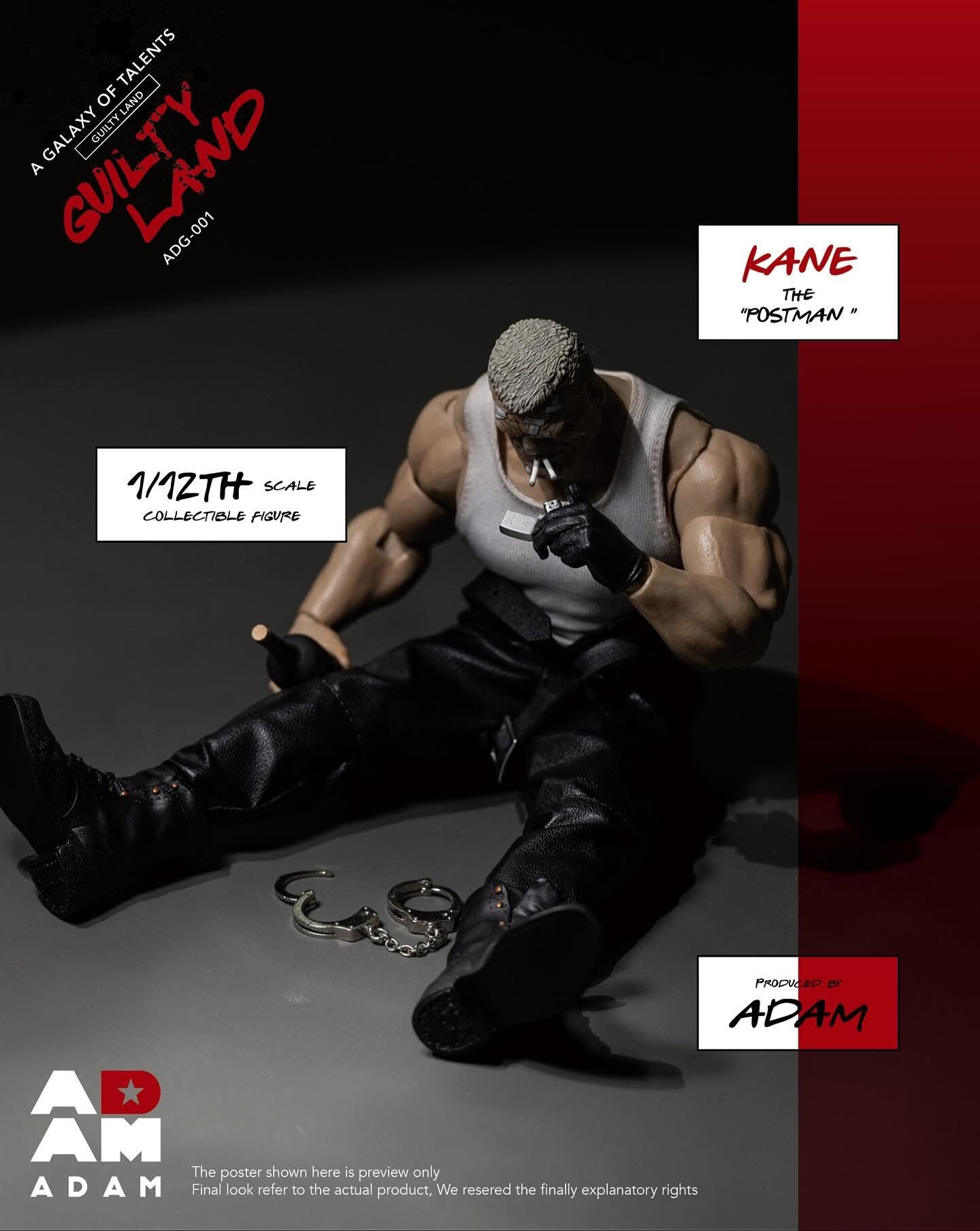 Preventa Figura KANE The "POSTMAN" - Guilty Land marca ADAM ADG-001 escala pequeña 1/12