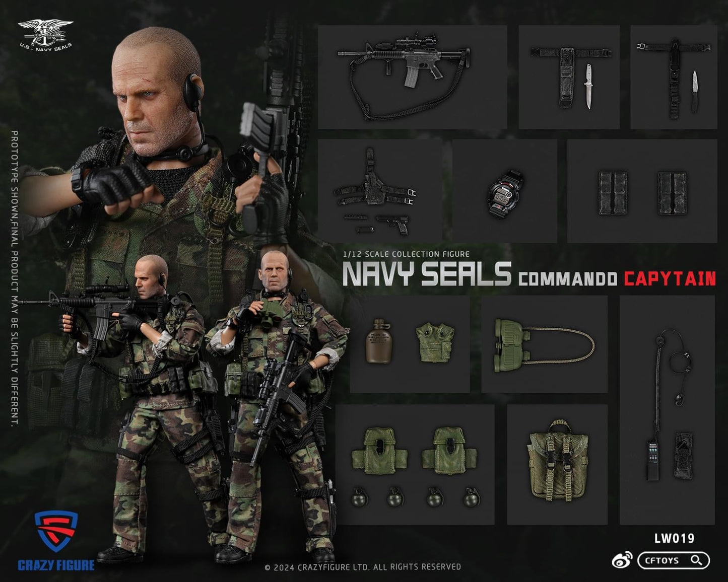 Pedido Figura Navy Seal Special Assault Team Captain marca CFToys LW019 escala pequeña 1/12