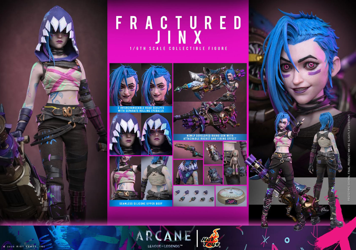 Preventa Figura Fractured Jinx - Arcane marca Hot Toys TMS183 escala 1/6