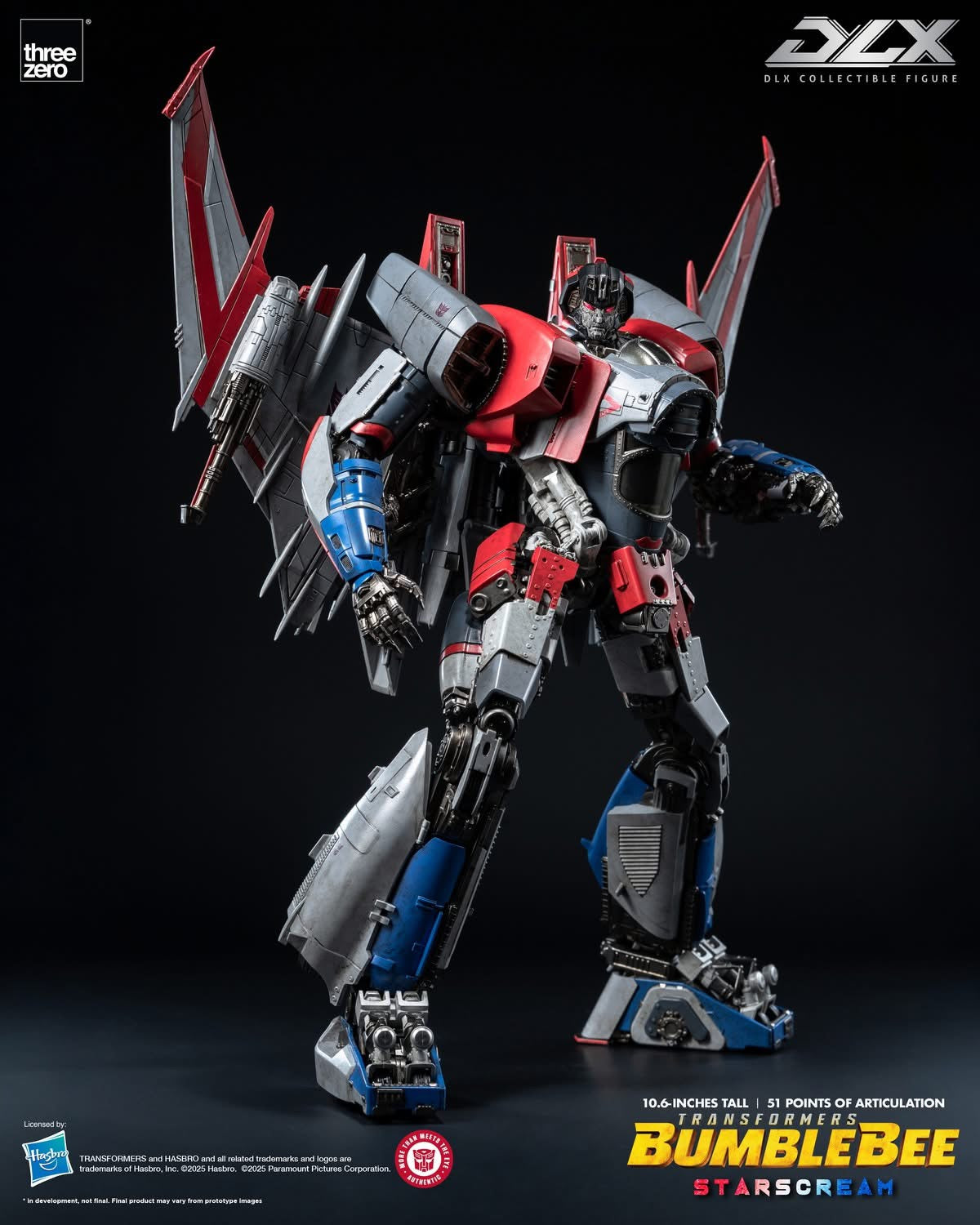Preventa Figura DLX Starscream – Transformers Bumblebee marca Threezero 3Z09430 (27 cm)