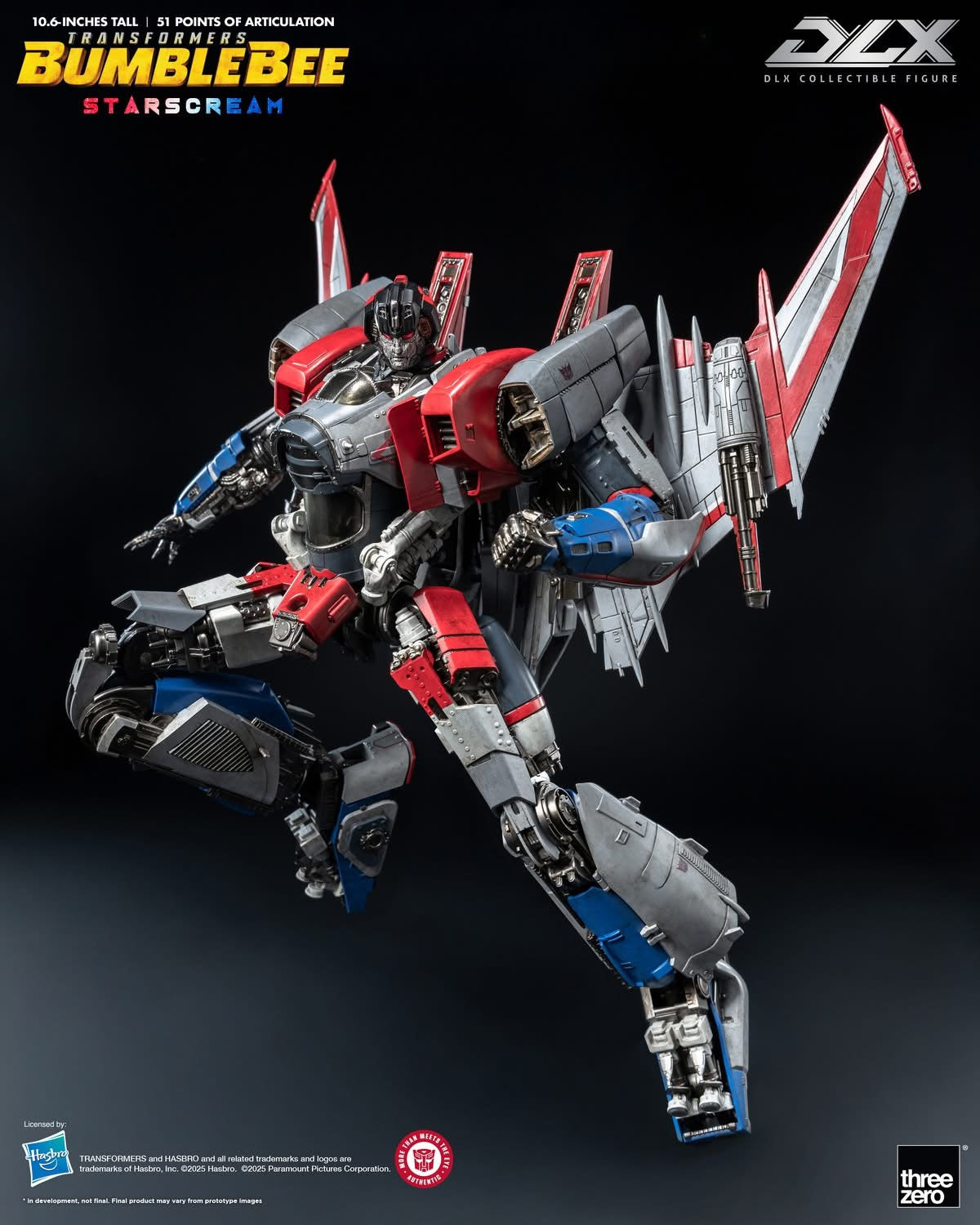 Preventa Figura DLX Starscream – Transformers Bumblebee marca Threezero 3Z09430 (27 cm)