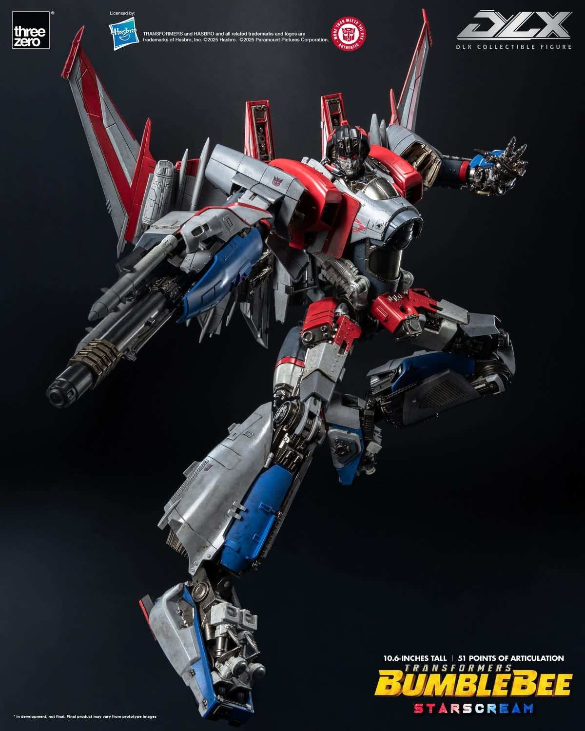 Preventa Figura DLX Starscream – Transformers Bumblebee marca Threezero 3Z09430 (27 cm)