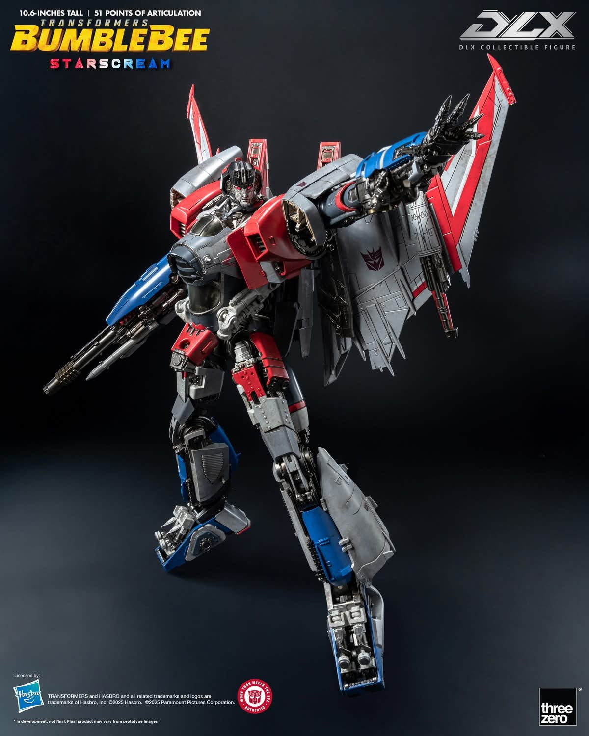 Preventa Figura DLX Starscream – Transformers Bumblebee marca Threezero 3Z09430 (27 cm)