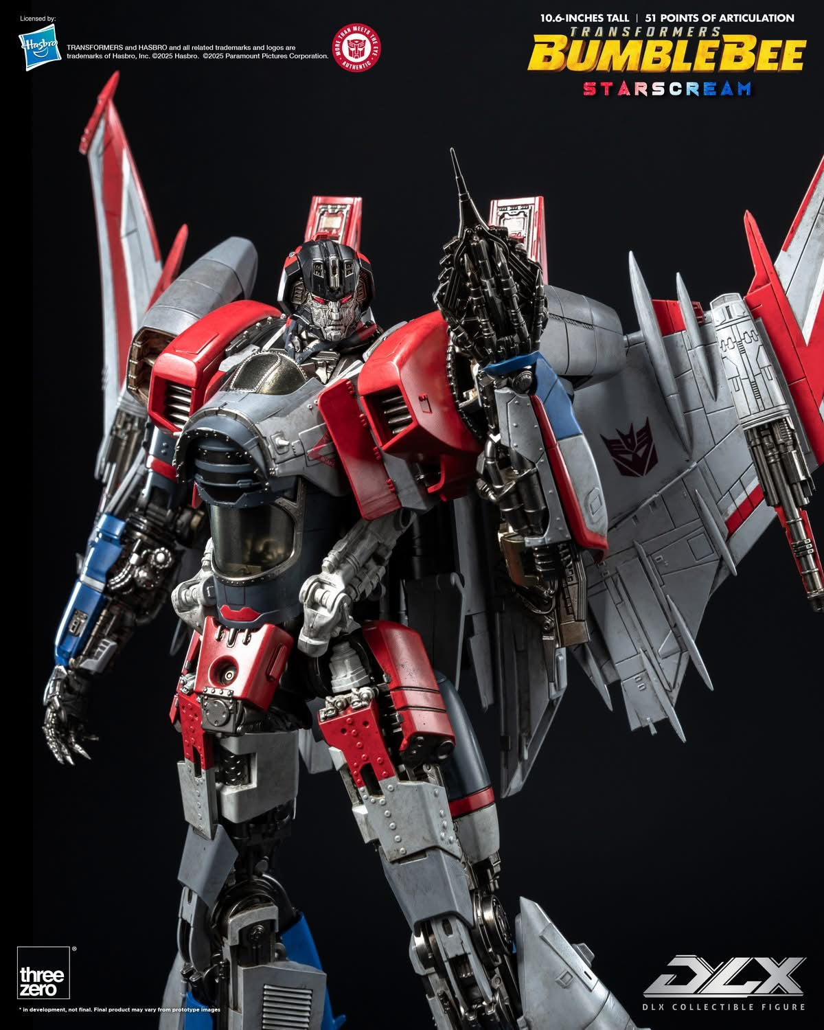 Preventa Figura DLX Starscream – Transformers Bumblebee marca Threezero 3Z09430 (27 cm)