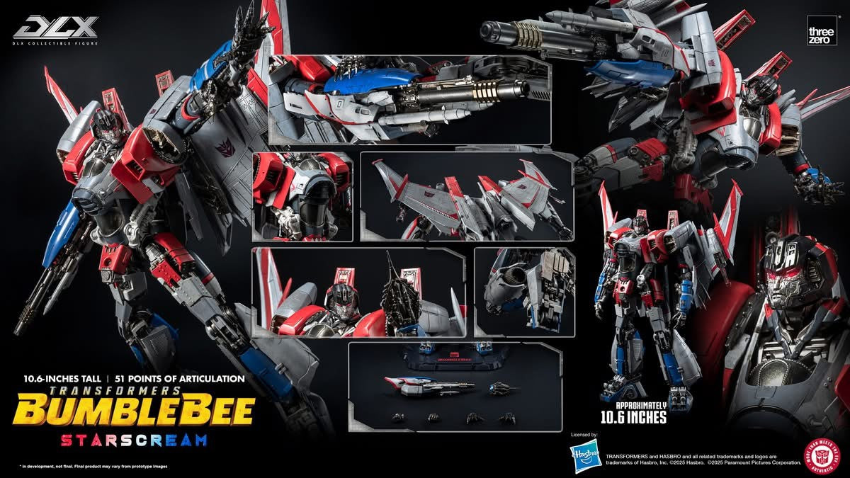 Preventa Figura DLX Starscream – Transformers Bumblebee marca Threezero 3Z09430 (27 cm)