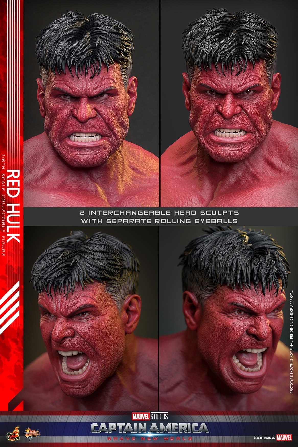 Preventa Figura Red Hulk - Captain America: Brave New World marca Hot Toys MMS797 escala 1/6