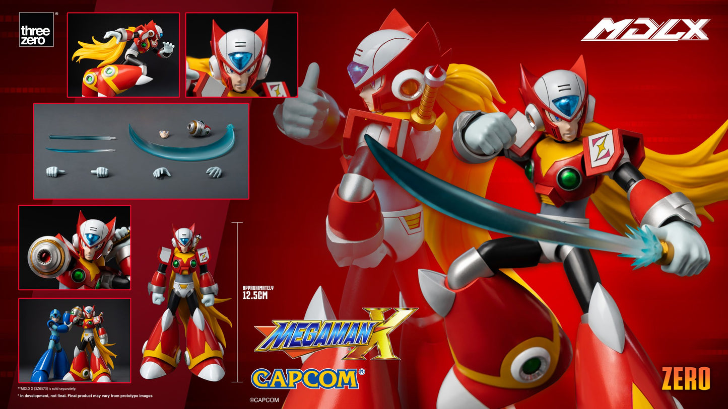 Preventa Figura MDLX Zero - Mega Man X / Rockman X marca Threezero 3Z0574 escala pequeña 1/12