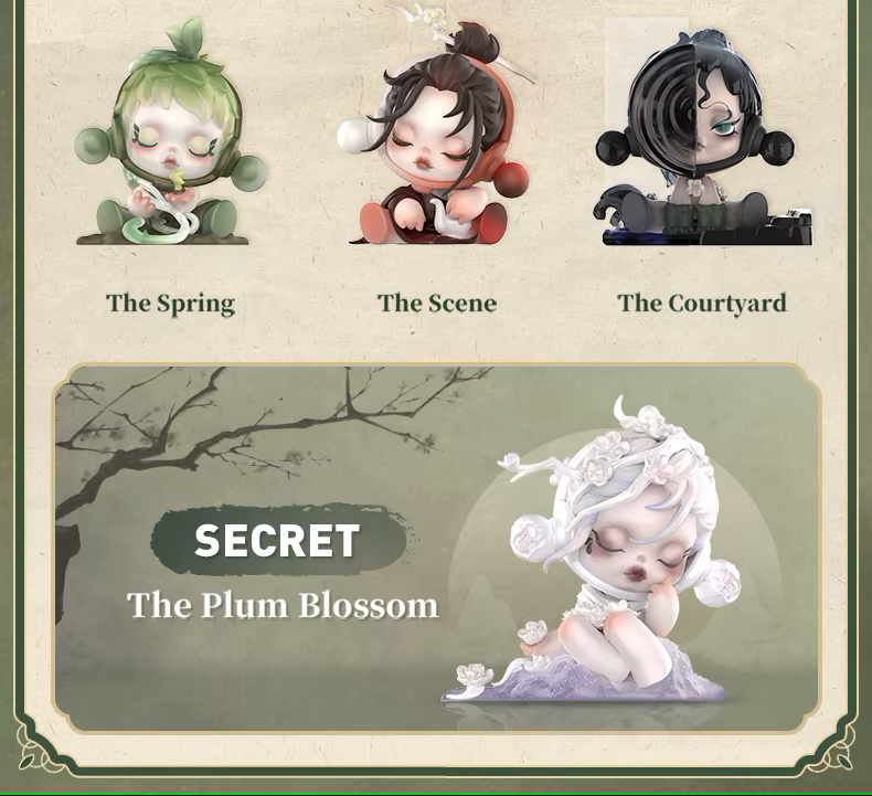 Pedido Caja de Figuras SKULLPANDA x The Ink Plum Blossom Series (con 12 piezas) (Blind Box) marca POP MART (8 cm)