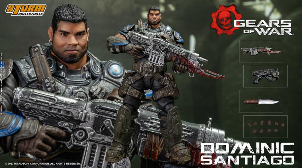 Preventa Figura Dominic Santiago - Gears of War marca Storm Collectibles escala pequeña 1/12