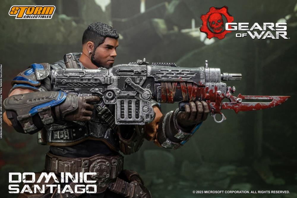 Preventa Figura Dominic Santiago - Gears of War marca Storm Collectibles escala pequeña 1/12