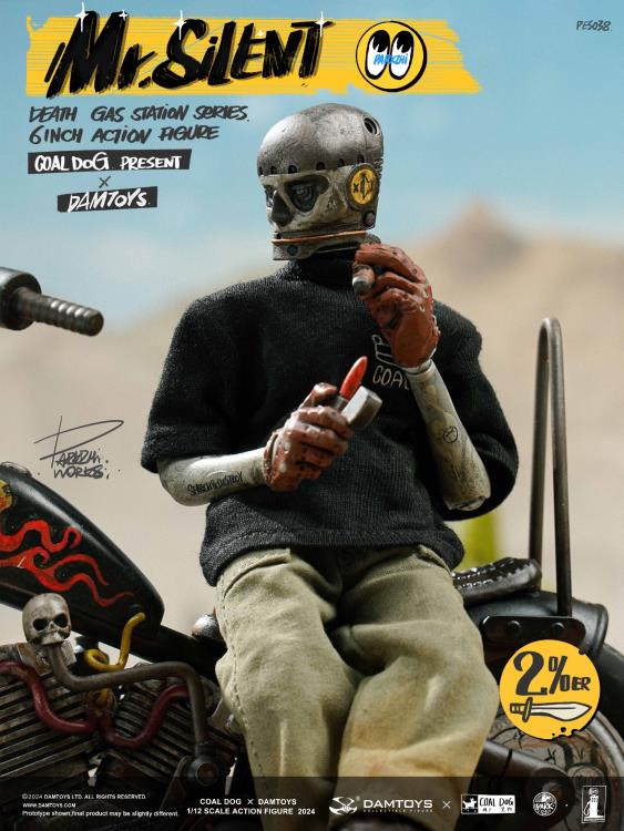 Preventa Figura Mr. Silent con motocicleta (Deluxe Edition) - Death Gas Station marca Damtoys X Coaldog PES038 escala pequeña 1/12