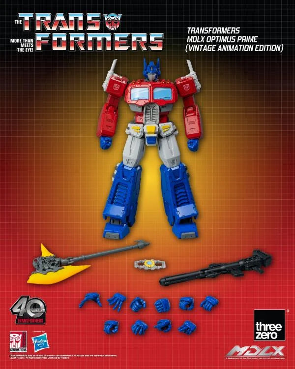Pedido Figura MDLX Optimus Prime (Vintage Animation) Exclusive 40th Aniversary - Transformers marca Threezero 3Z0692 (17.8 cm)