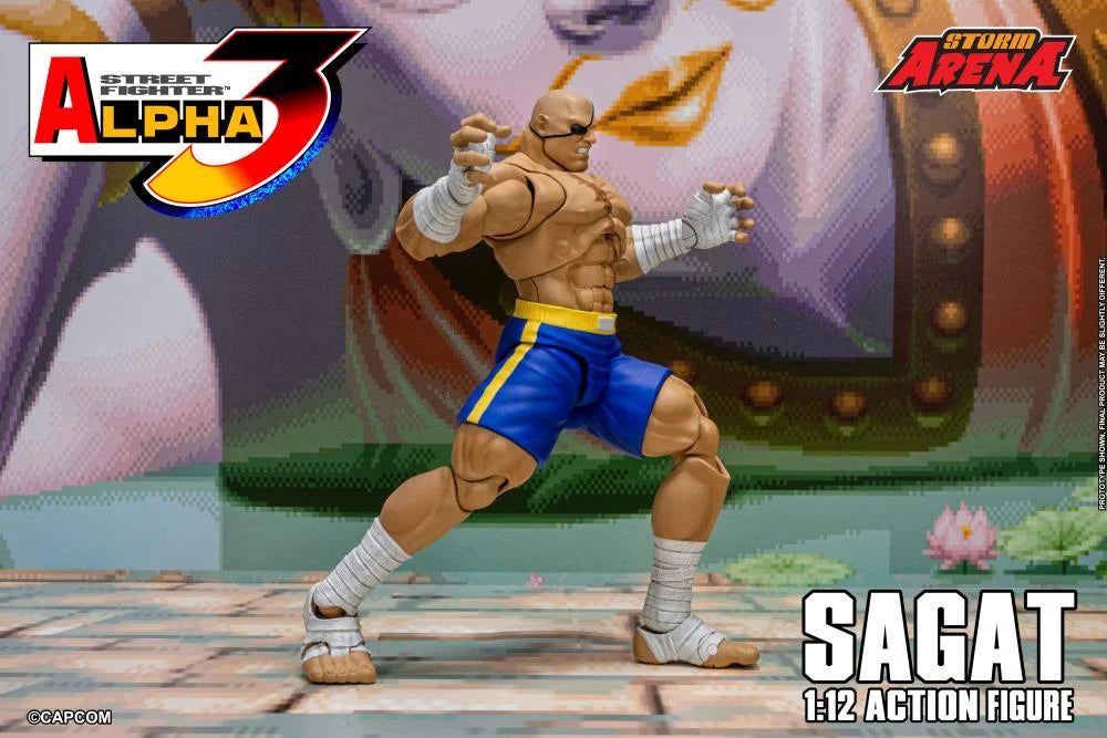 Preventa Figura SAGAT (Storm Arena) - Street Fighter Alpha 3 marca Storm Collectibles SFSA03 escala pequeña 1/12