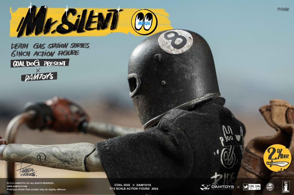 Preventa Figura Mr. Silent con motocicleta (Deluxe Edition) - Death Gas Station marca Damtoys X Coaldog PES038 escala pequeña 1/12