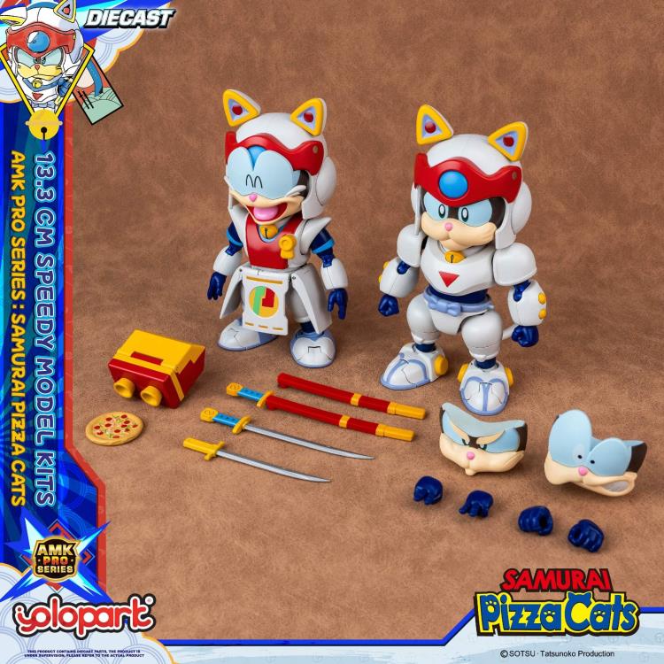 Preventa Figura Speedy (set doble) (Diecast)- Samurai Pizza Cats - AMK PRO Series - Model Kit marca Yolopark