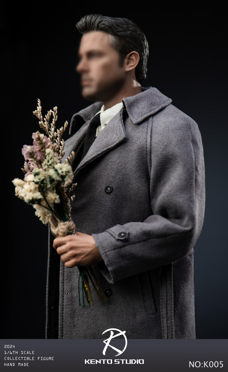 Pedido Set de traje de caballero y abrigo gris con cuerpo marca Kento Studio K005 escala 1/6