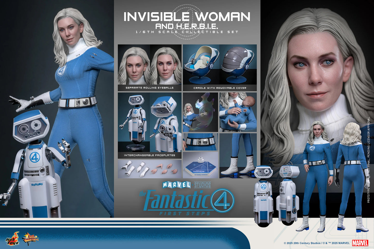 Preventa Figura Invisible Woman / Mujer Invisible & H.E.R.B.I.E. - The Fantastic Four: First Steps marca Hot Toys MMS824 escala 1/6
