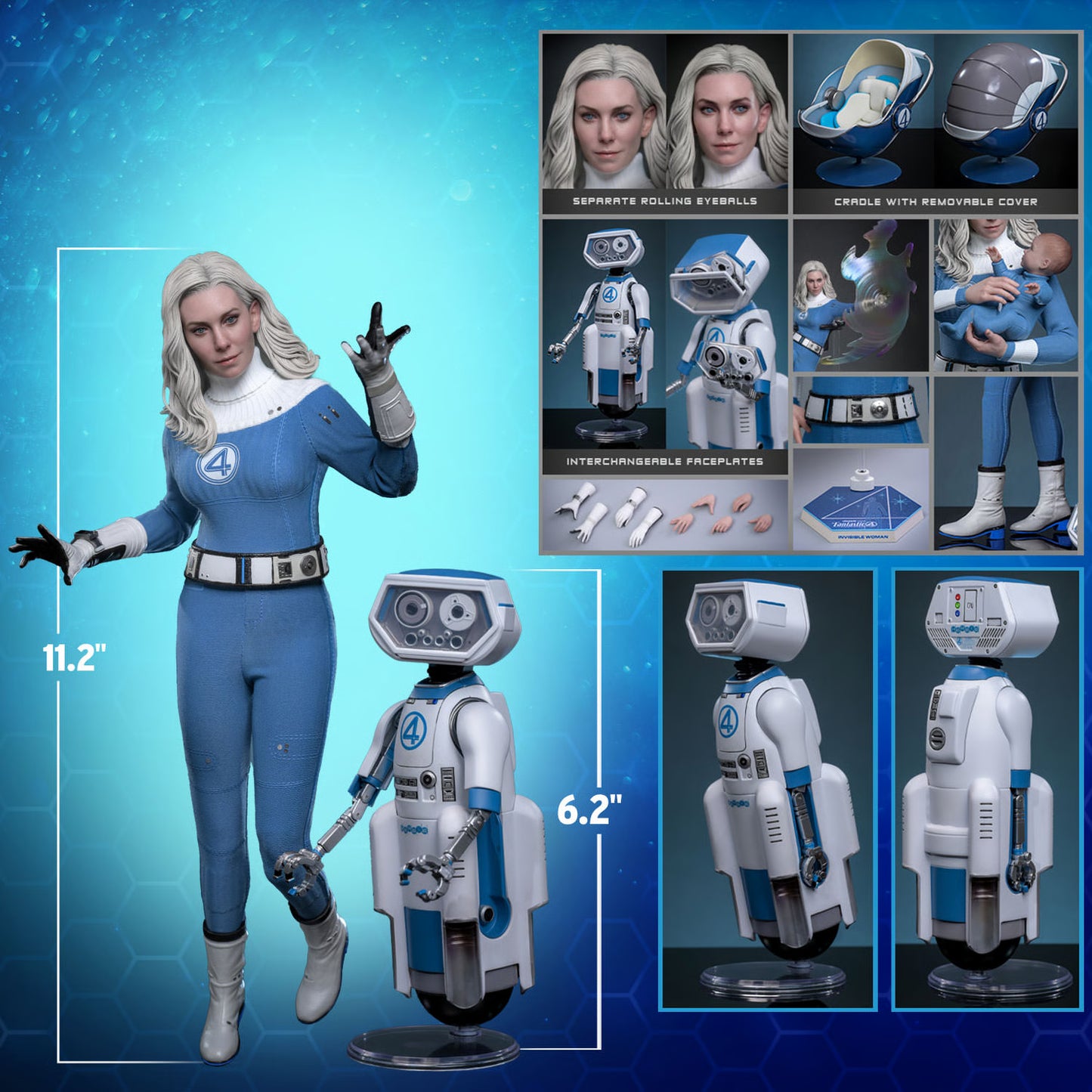 Preventa Figura Invisible Woman / Mujer Invisible & H.E.R.B.I.E. - The Fantastic Four: First Steps marca Hot Toys MMS824 escala 1/6