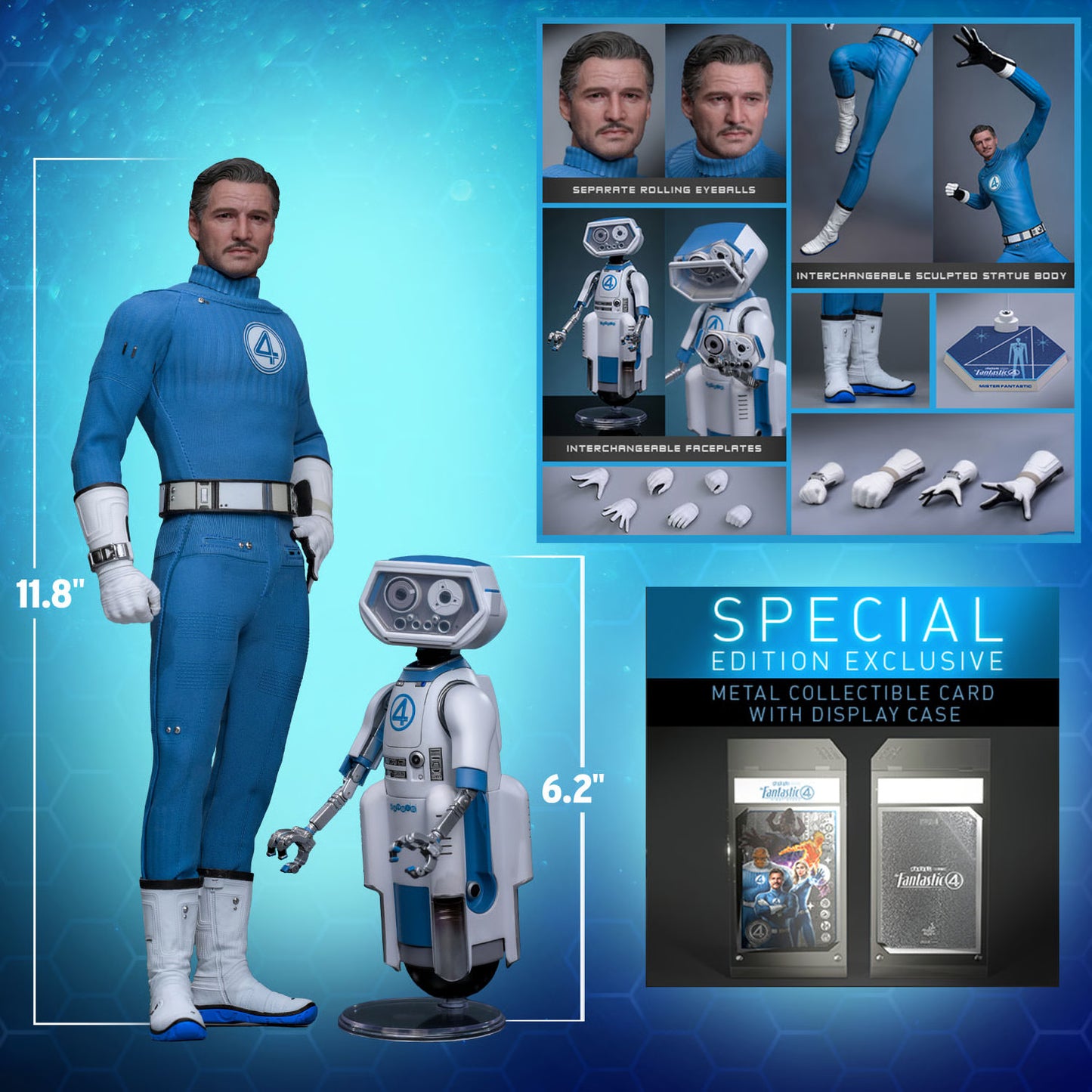 Preventa Figura Mister Fantastic & H.E.R.B.I.E. - The Fantastic Four: First Steps marca Hot Toys MMS822 escala 1/6