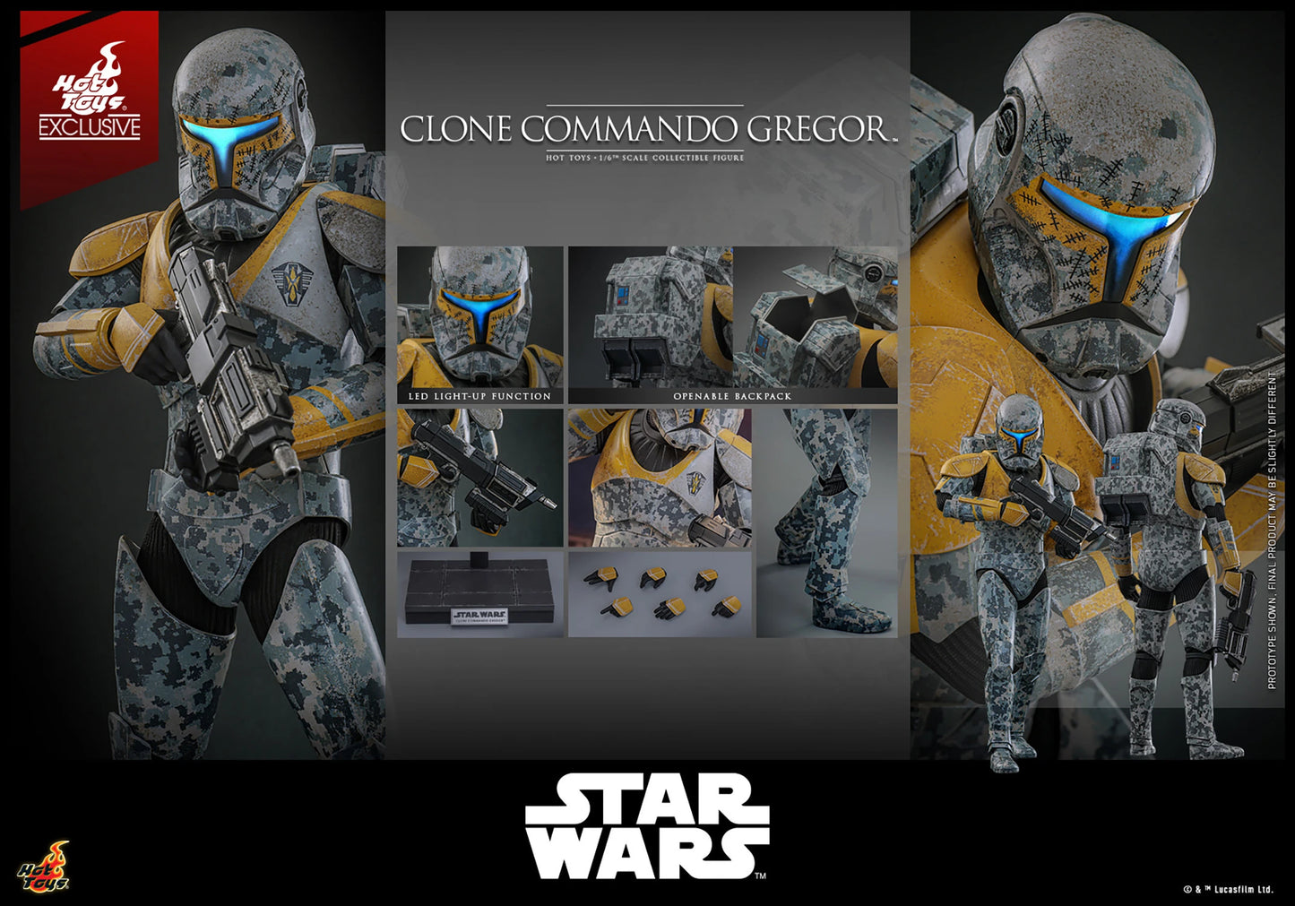 Pedido Figura Clone Commando Gregor (EXCLUSIVE) - Star Wars: The Clone Wars marca Hot Toys TMS155 escala 1/6 (SOLO 1 DISPONIBLE)