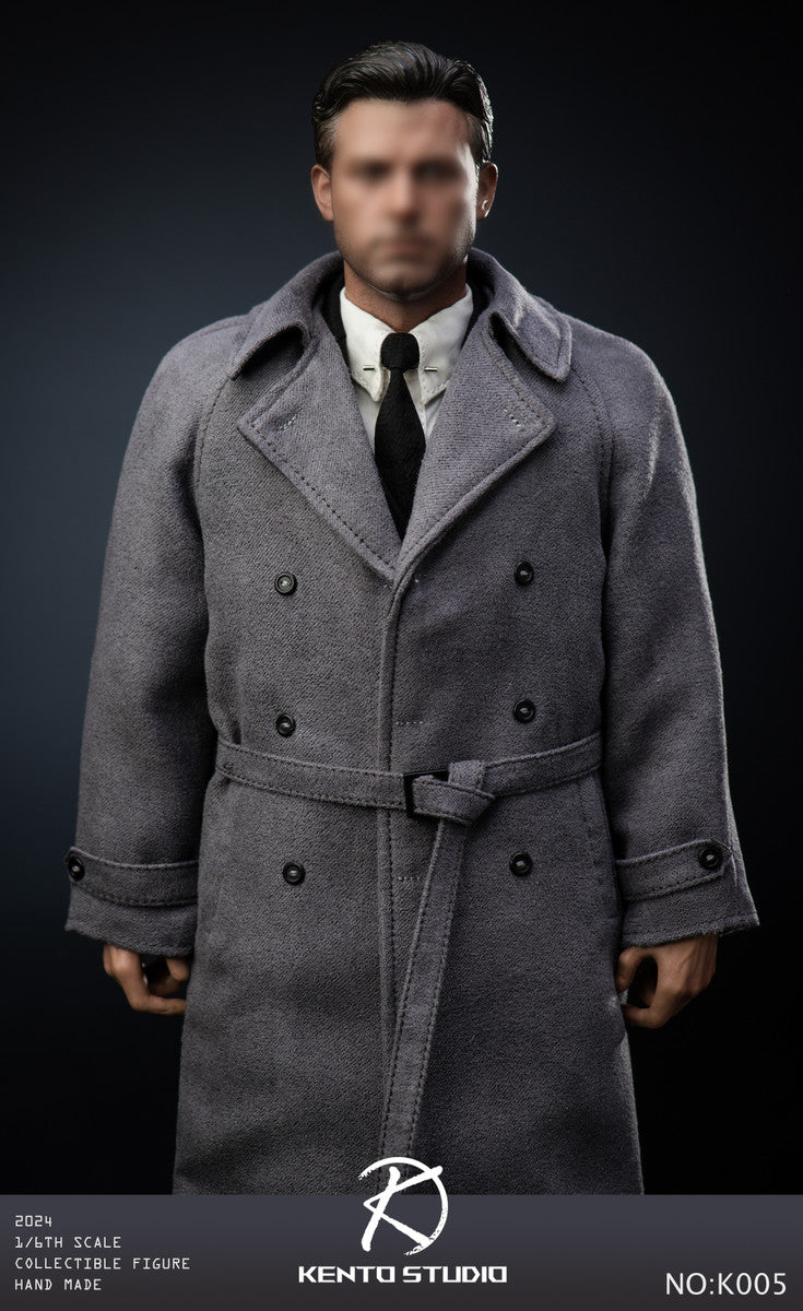 Pedido Set de traje de caballero y abrigo gris con cuerpo marca Kento Studio K005 escala 1/6
