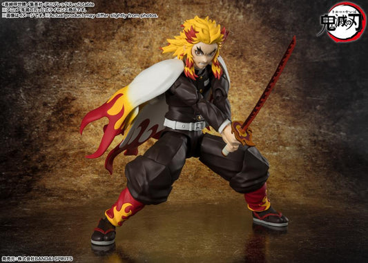 Pedido Figura Kyojuro Rengoku - Demon Slayer: Kimetsu no Yaiba - S.H.Figuarts marca Bandai Spirits escala pequeña 1/12