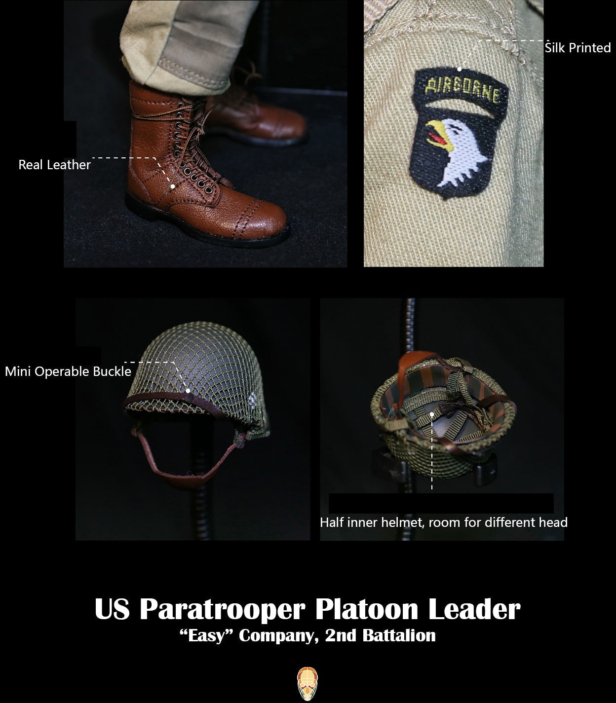 Pedido Figura US Paratrooper Platoon Leader (Special version) - WWII “Easy” Company 2nd Battalion marca Facepool FP-002B escala 1/6